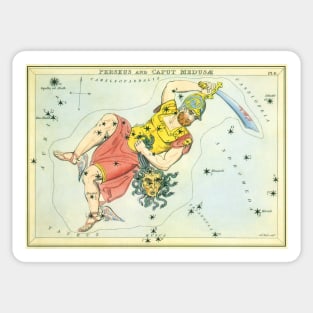 Constellations of Perseus and Caput Medusae from Urania's Mirror Sticker